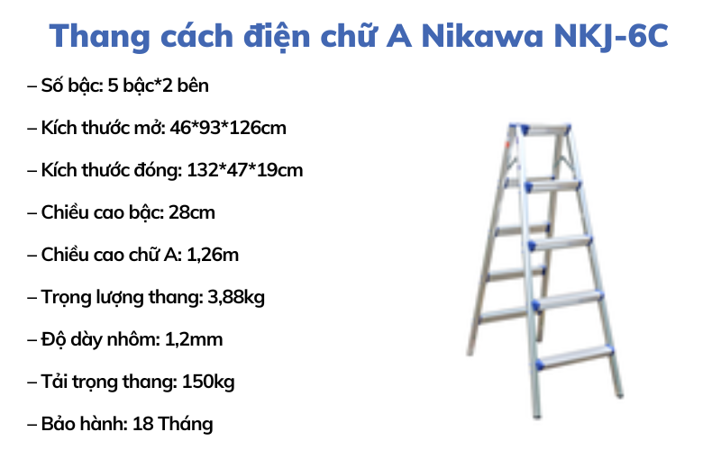 Thang cách điện chữ A Nikawa NKJ-6C