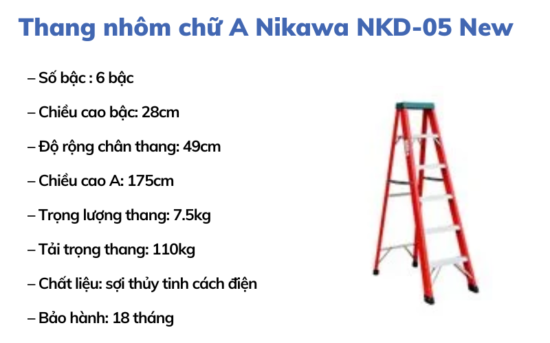 Thang nhôm chữ A Nikawa NKD-05 New
