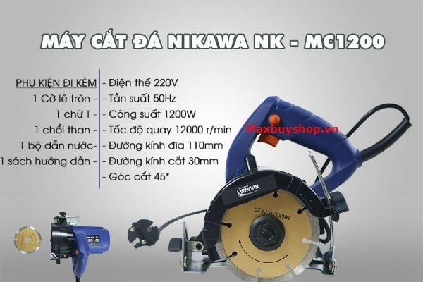 Thông tin chi tiết máy cắt đá Nikawa NK-MC1200