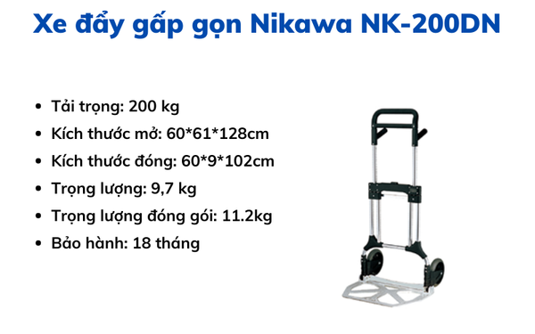 Xe đẩy gấp gọn Nikawa NK-200DN