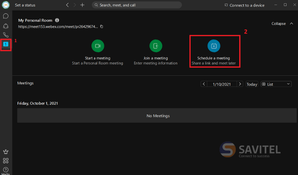Nhấn Schedule a Meeting để lên lịch cuộc họp