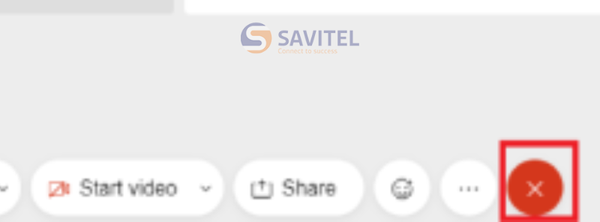 Nhấn dấu X để rời khỏi cuộc họp