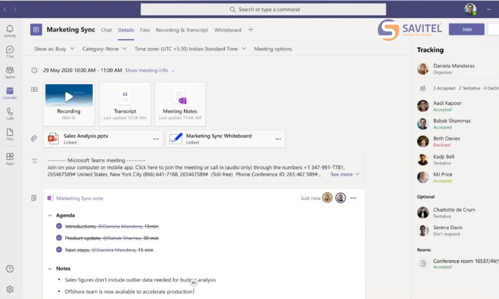 Microsoft Teams được tích hợp sâu với các ứng dụng của Microsoft như Word, Excel và PowerPoint