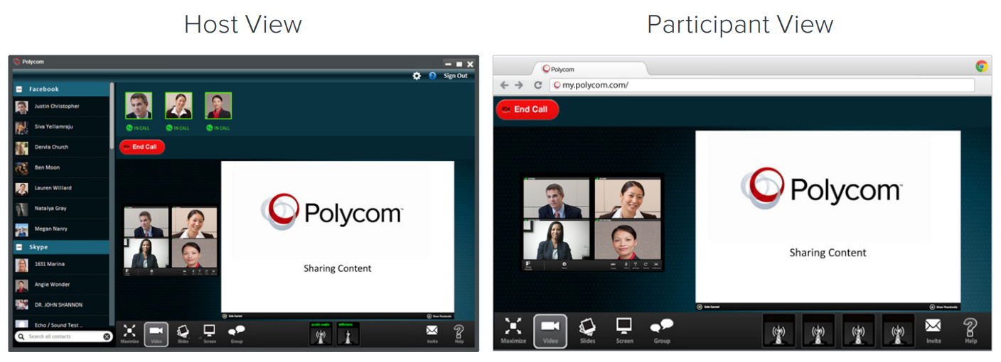 Giao Diện Chia Sẻ Nội Dung (Content Sharing Views) phần mềm Polycom RealPresence