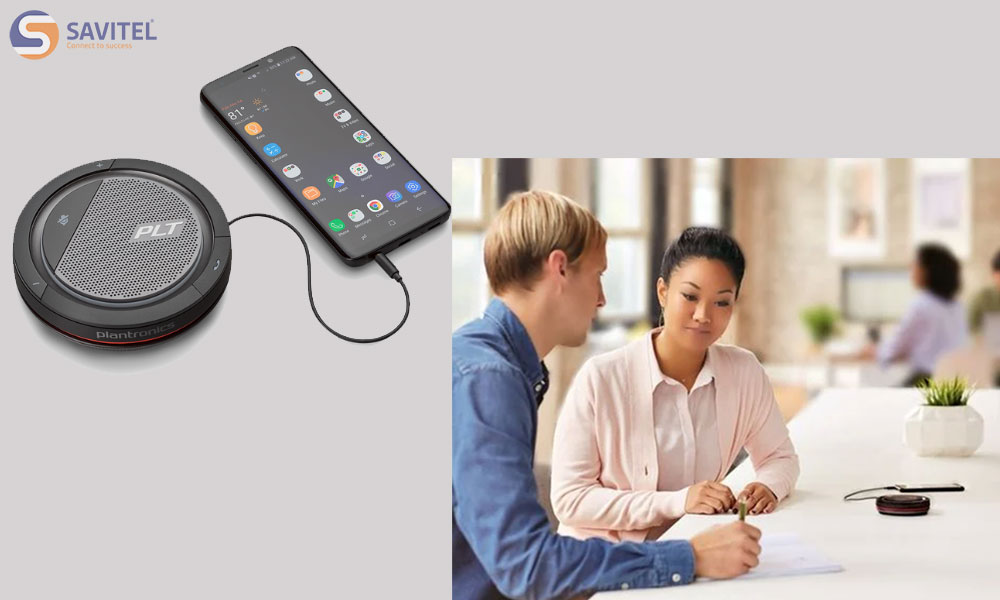 Poly Calisto 5200 nhỏ gọn, tiện lợi, giắc chuyển đổi linh hoạt