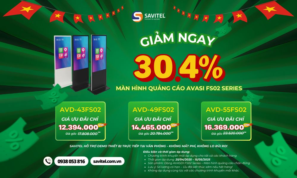 GIẢM NGAY 30.4% MÀN HÌNH QUẢNG CÁO AVASDI