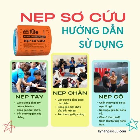 HƯỚNG DẪN SỬ DỤNG NẸP SƠ CỨU 1LIFE CHO CHÂN, TAY, CỔ VÀ CÁC BỘ PHẬN KHÁC
