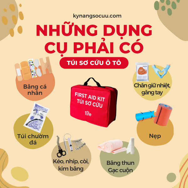 NHỮNG DỤNG CỤ PHẢI CÓ TRONG TÚI SƠ CỨU Ô TÔ