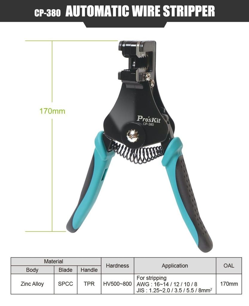 Kìm tuốt dây tự động Pro'sKit CP-380