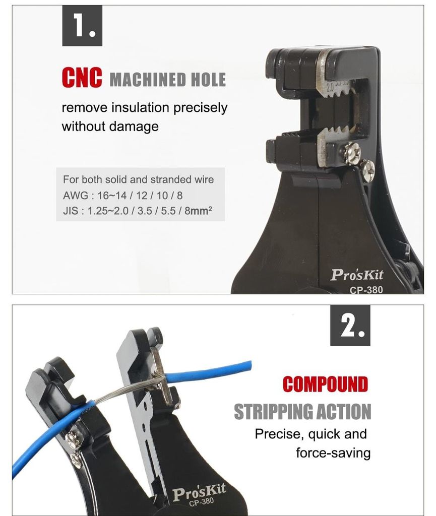 Kìm tuốt dây tự động Pro'sKit CP-380