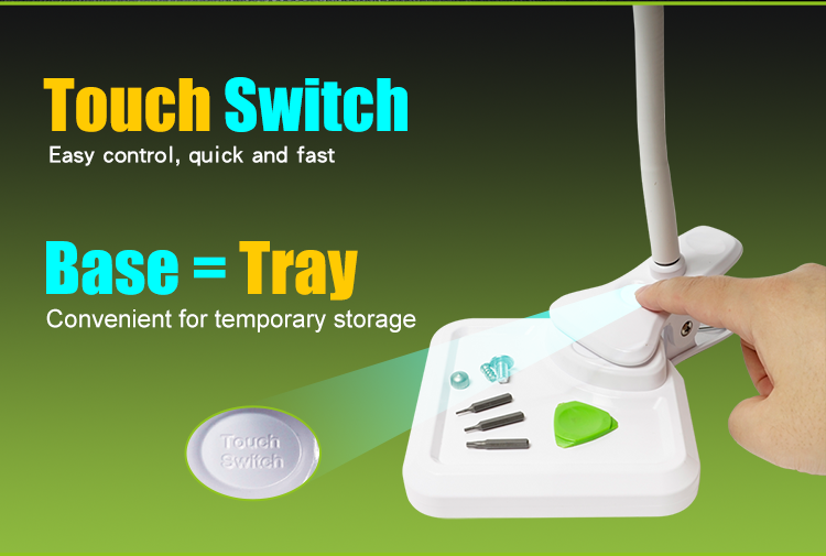 Kính lúp kẹp bàn Pro’sKit MA-1010U – đèn LED USB + kính phóng đại 1.75×