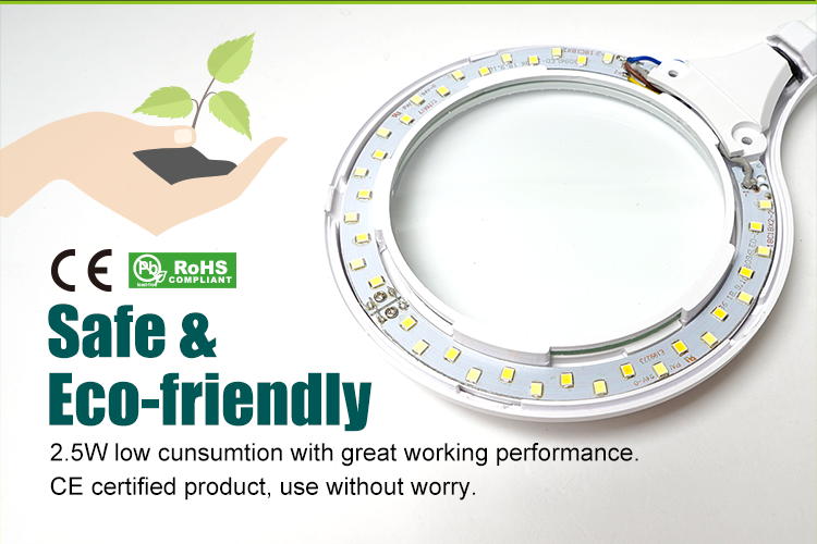 Kính lúp kẹp bàn Pro’sKit MA-1010U – đèn LED USB + kính phóng đại 1.75×