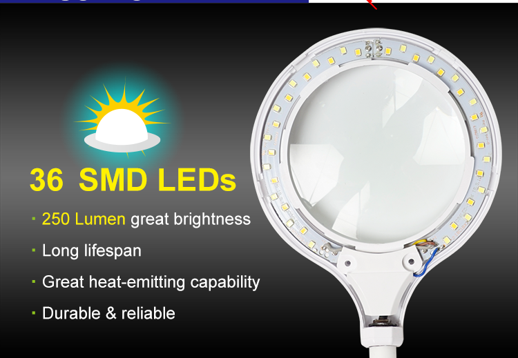 Kính lúp kẹp bàn Pro’sKit MA-1010U – đèn LED USB + kính phóng đại 1.75×