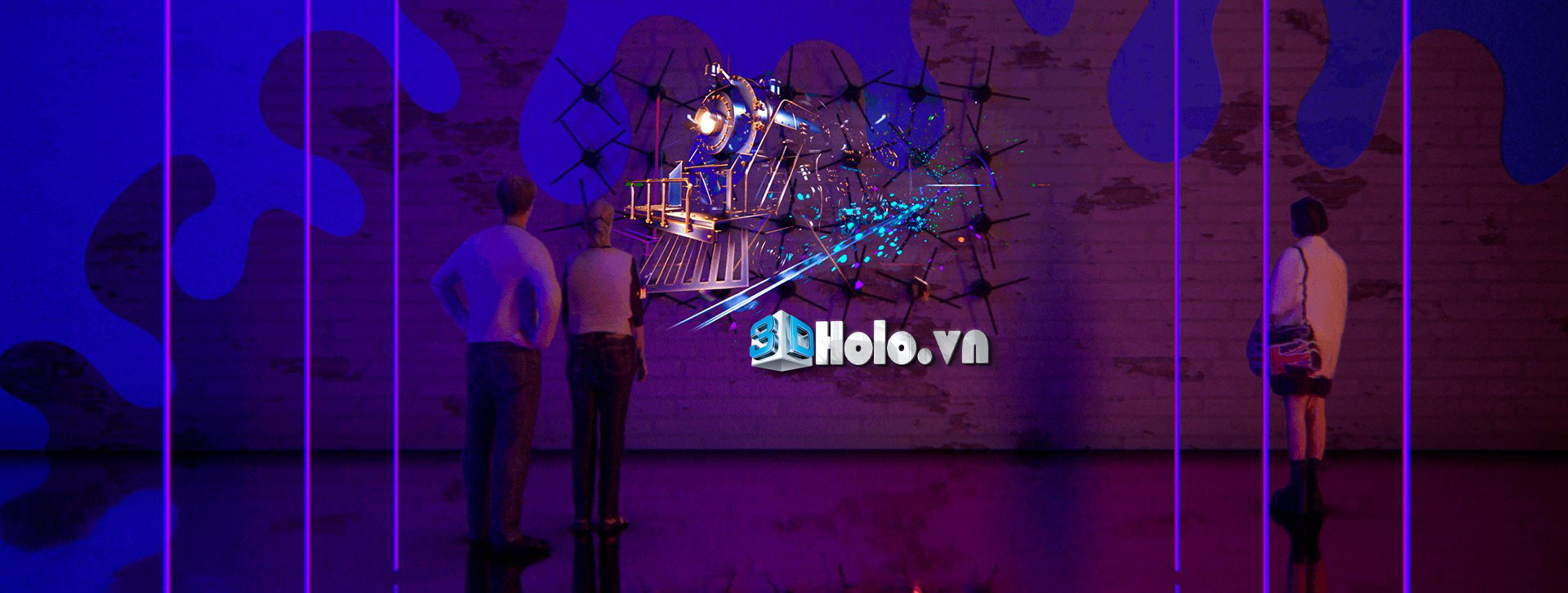 Cho thuê quạt đèn LED 3D Holo Wall