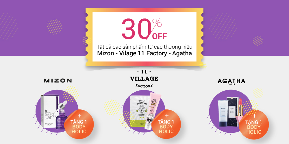 Khuyến mãi đặc biệt cho các sản phẩm từ Agatha - Mizon - Village 11