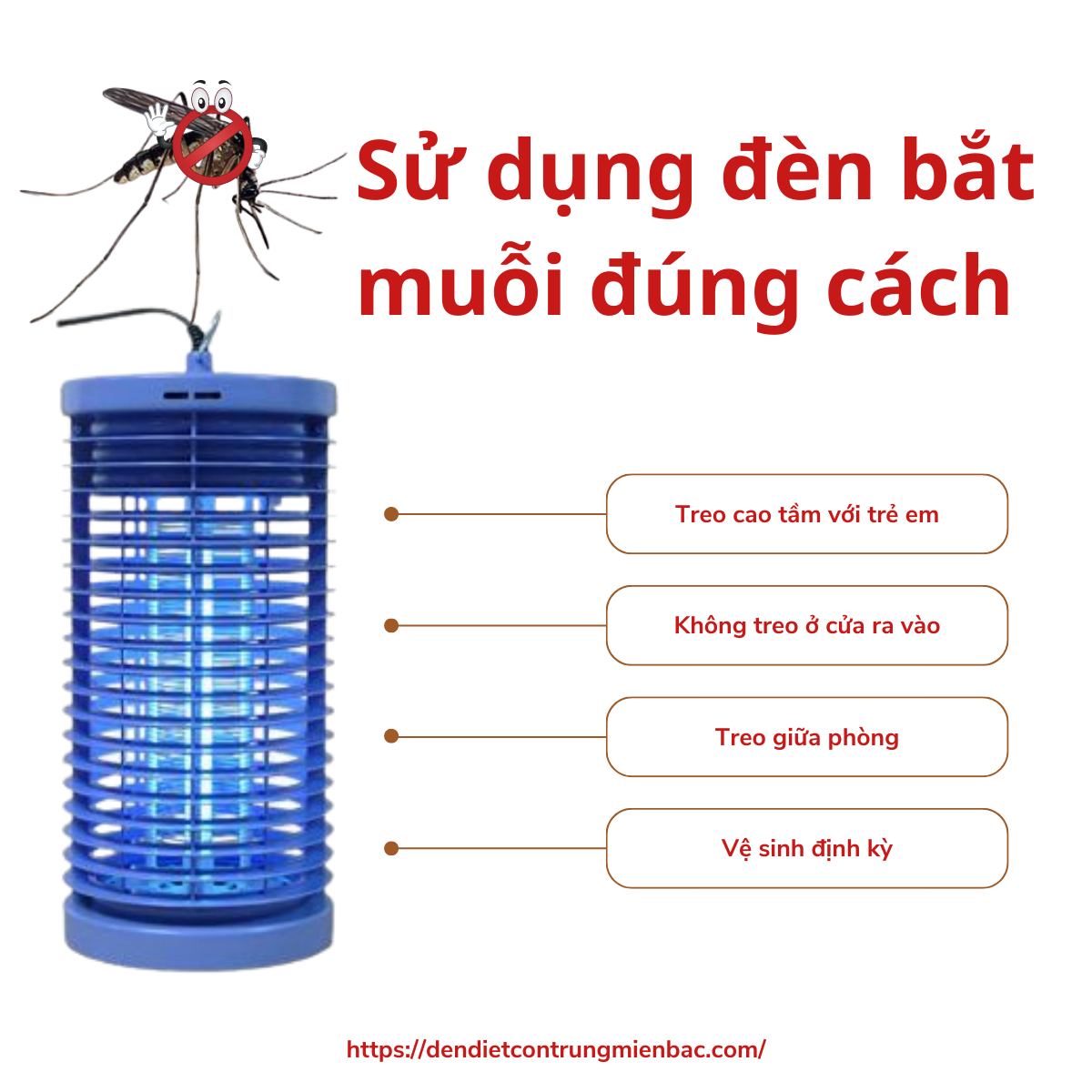 Sử dụng đèn bắt muỗi gia đình đúng cách, đèn bắt muỗi có hiệu quả không?