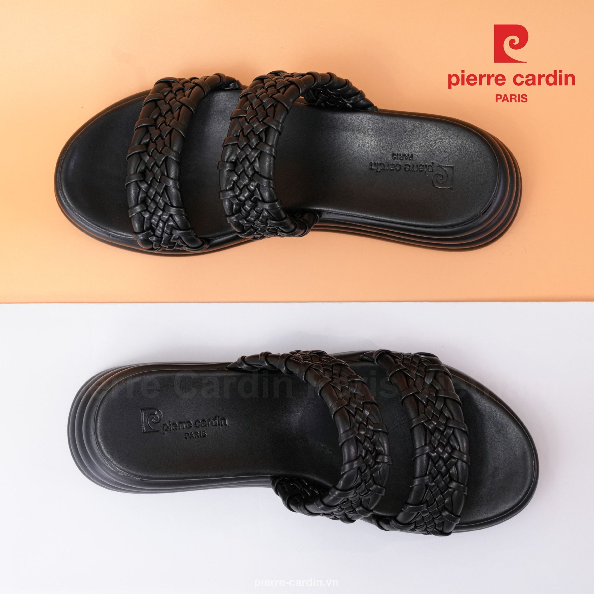Pierre Cardin Paris Vietnam | Dép Nữ Thời Trang Comfort Phong Cách Địa Trung Hải Pierre Cardin - PCMFWSJ 286 (BLACK)