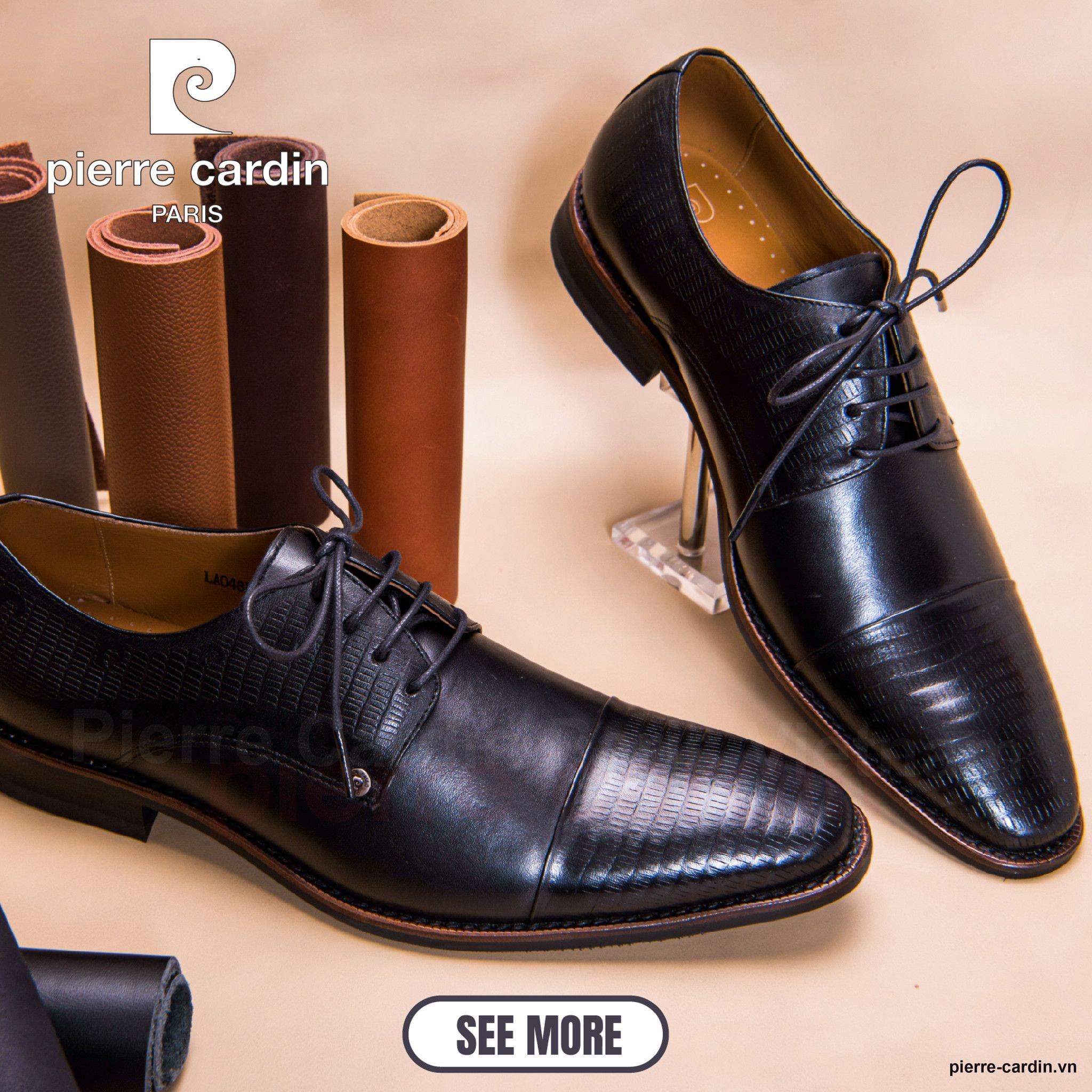 Pierre Cardin Paris Vietnam: Giày Derby Cao Cấp Pierre Cardin - PCMFWLG 352 (BLACK)