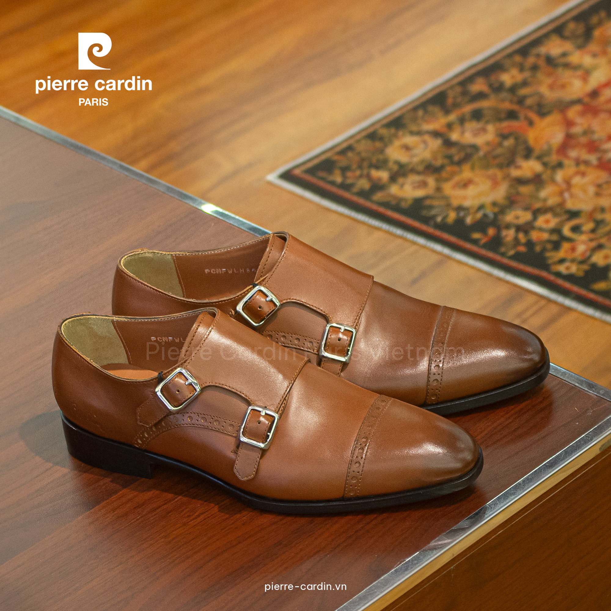 Pierre Cadin Paris Vietnam: Giày Double Monkstrap Cao Cấp Pierre Cardin - PCMFWLH 363 (GOLD)