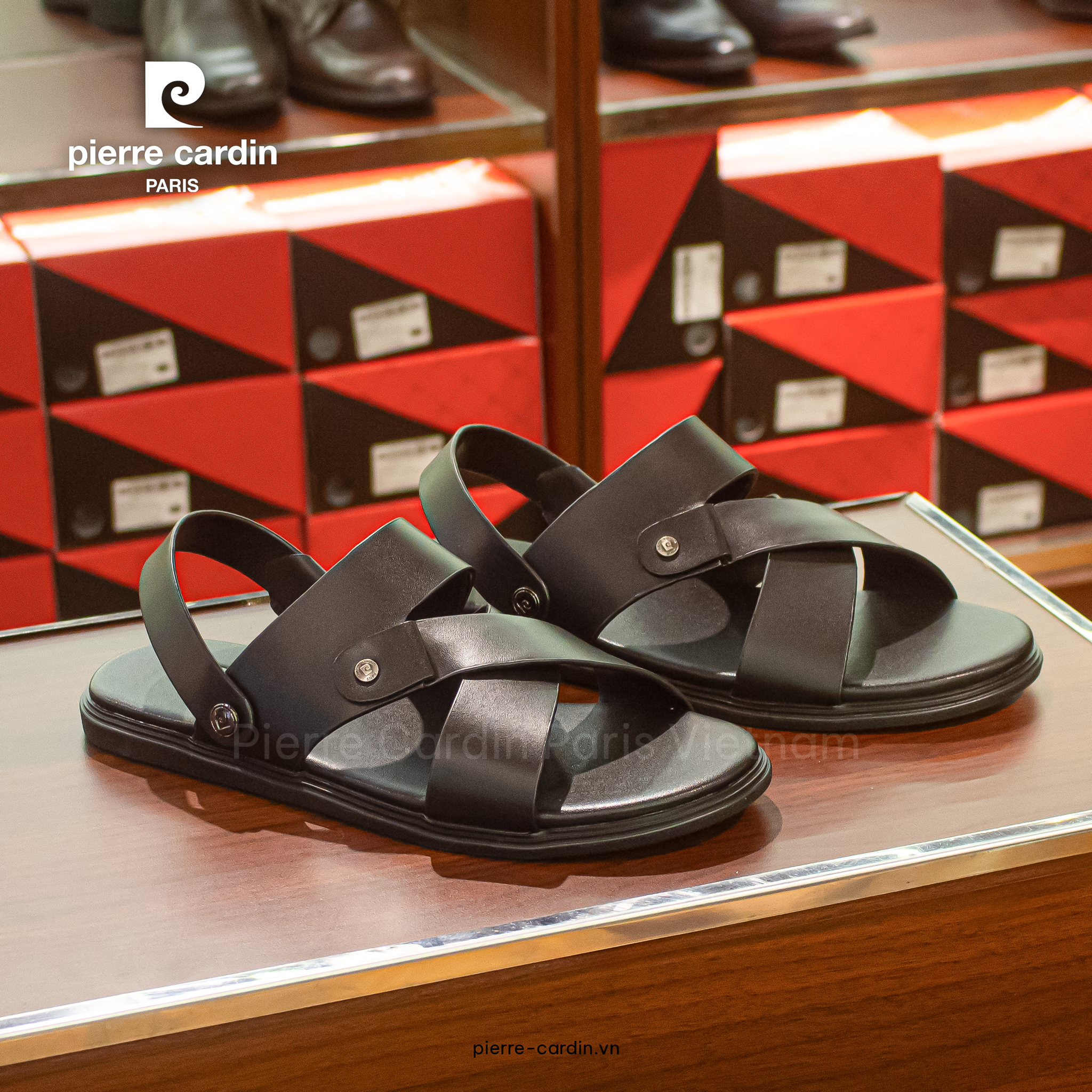 Pierre Cardin Paris Vietnam: Sandals Nam Hàng Hiệu Pierre Cardin - PCMFWLI 162