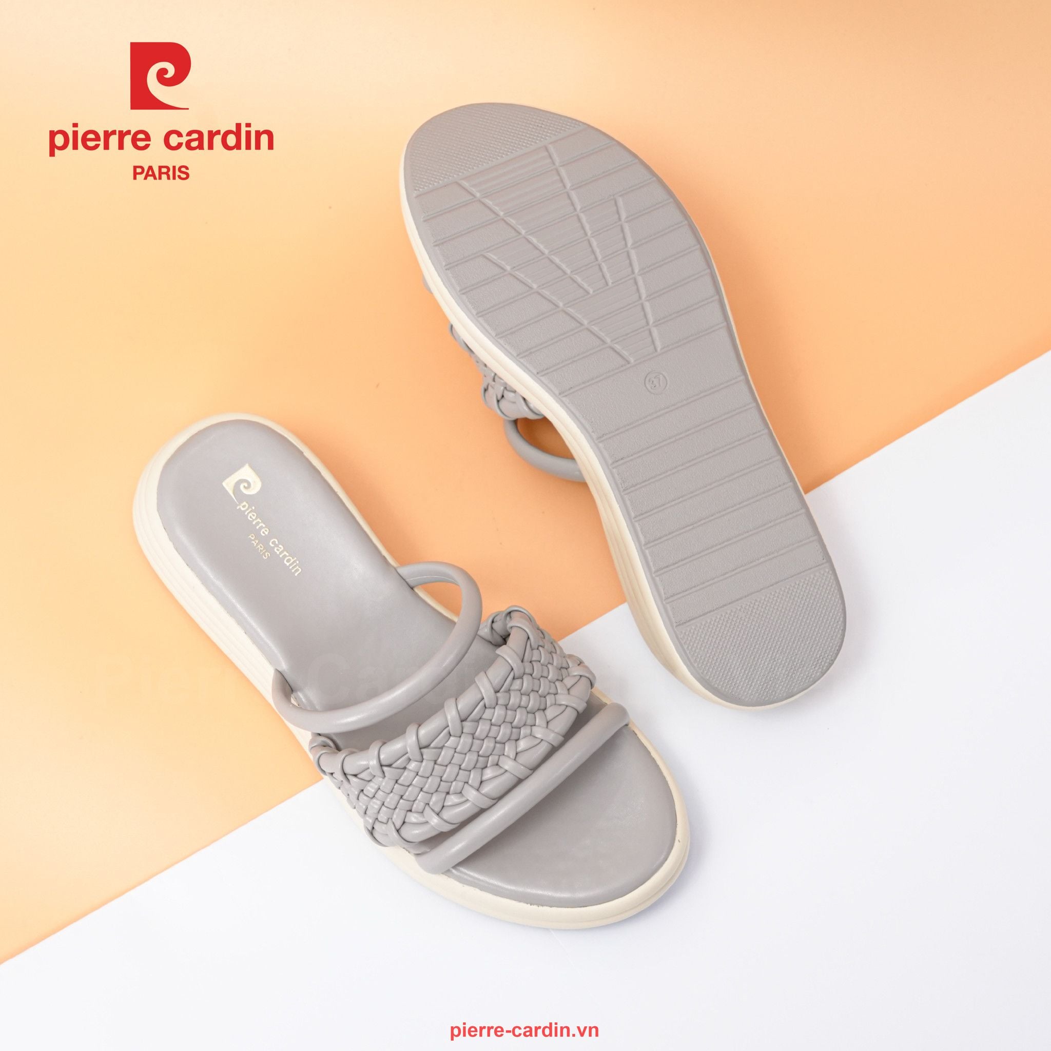 Pierre Cardin Paris Vietnam | Dép Nữ Thời Trang&nbsp;Comfort Phong Cách&nbsp;Du Lịch Pierre Cardin - PCWFWSJ 287 (GREY)