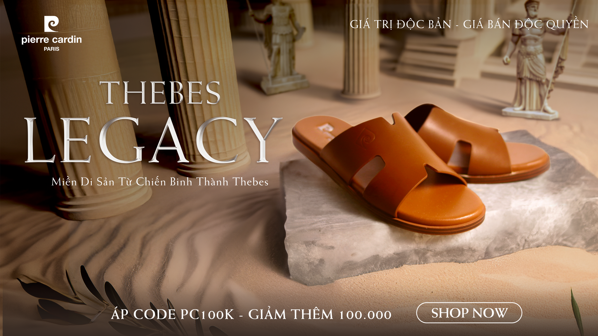 Pierre Cardin Paris Vietnam: Dép Da Nam Cao Cấp Pierre Cardin - PCMFWLI 164 (THEBES LEGACY)