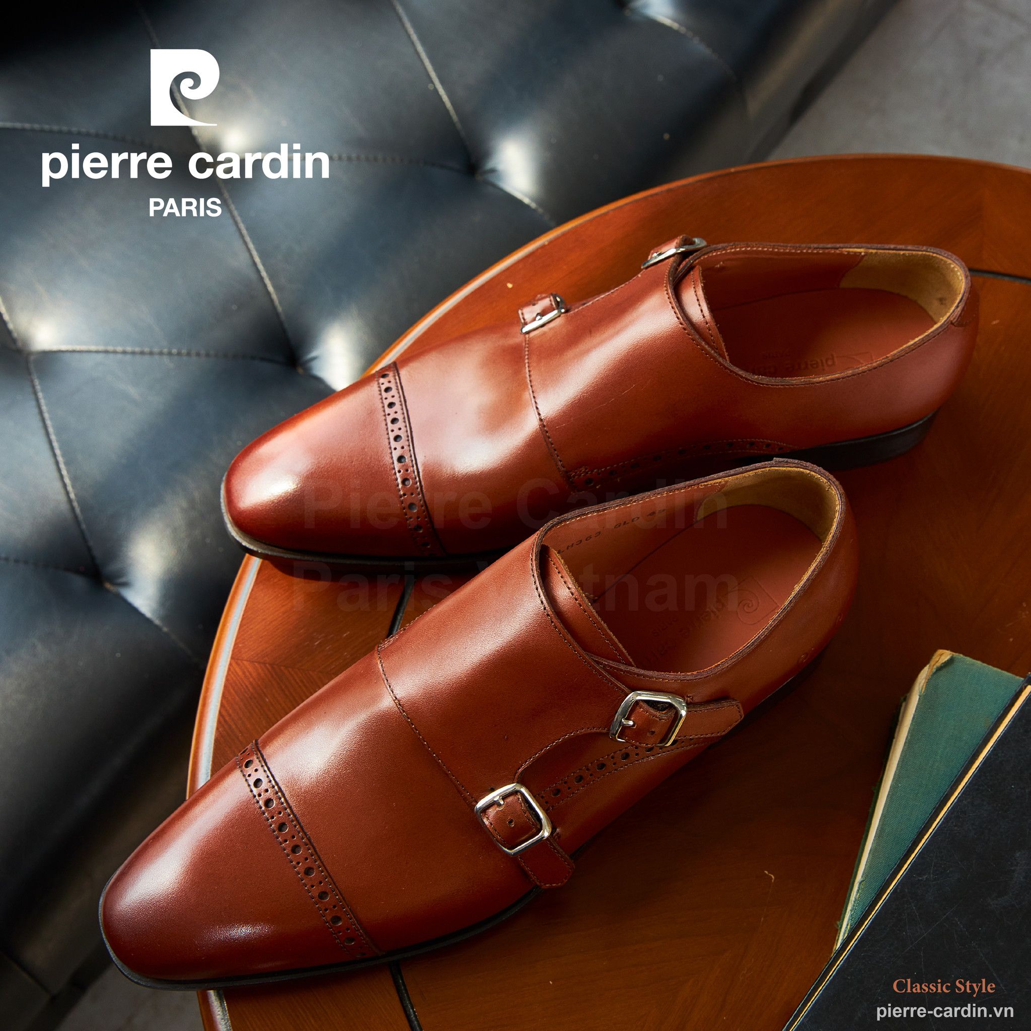 Pierre Cardin Paris Vietnam: Giày Double Monkstrap Cao Cấp Pierre Cardin - PCMFWLH 363 (GOLD)