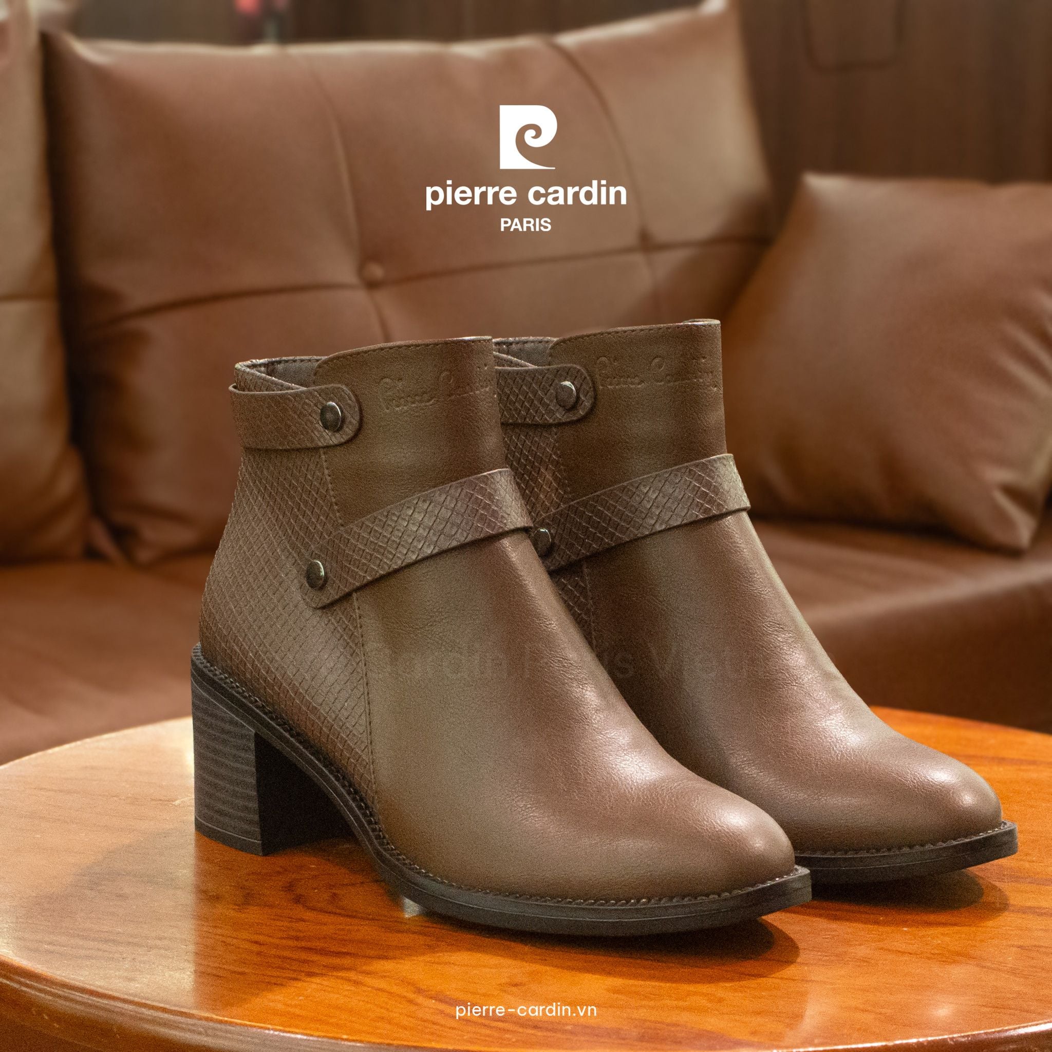 Pierre Cardin Paris Vietnam | Bốt Nữ Thời Trang Pierre Cardin - PCWFWSI 268 (BROWN)