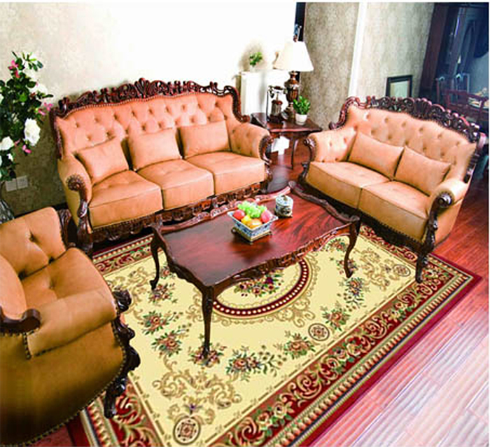 Thảm Sofa Họa Tiết Hoa Viền Đỏ 118 – Alan.vn