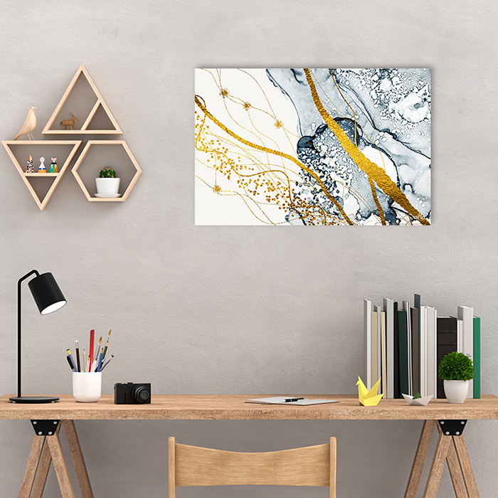 Tranh Canvas Yellow And Blue Abstract