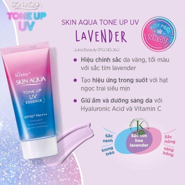 Kem Chống Nắng Skin Aqua Tone Up UV Essence (Lavender) SPF50+ PA++++ 80g