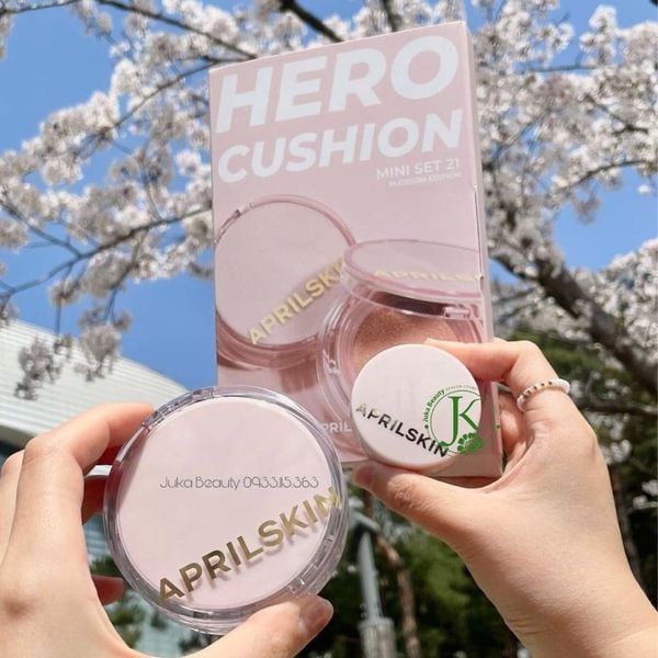 Set Phấn Nước April Skin Hero Cushion Mini Set SPF50+ Pa+++++