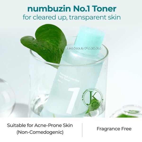 Nước Hoa Hồng Làm Dịu Da Numbuzin No.1 Pure Full Calming Herb Toner 300ml