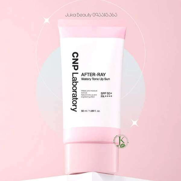 (Hồng Nhạt Tách Set K Hộp) Kem Chống Nắng CNP After Ray Watery Tone Up Sun SPF50+ PA++++ 50ml