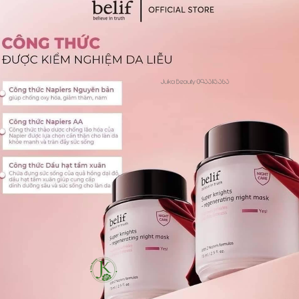 Mặt Nạ Ngủ Tái Tạo Da Belif Super Knights REGENERATING NIGHT Mask 75ml