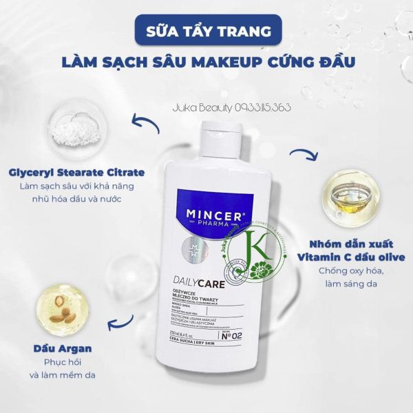 Sữa Tẩy Trang Mincer Pharma Daily Care Nourishing Facial Cleansing Milk 250ml