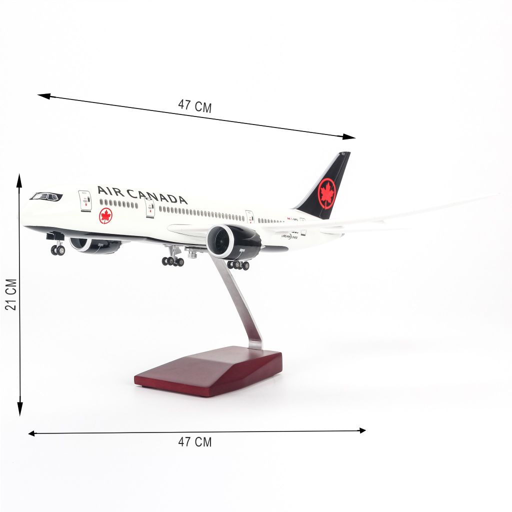 Mô hình máy bay lắp ráp có đèn led Canada Boeing B787 47cm Everfly Black