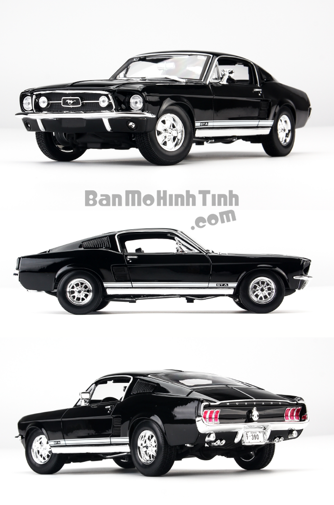 Mô hình xe Ford Mustang GTA Fastback 1967- 1:18 Maisto Black