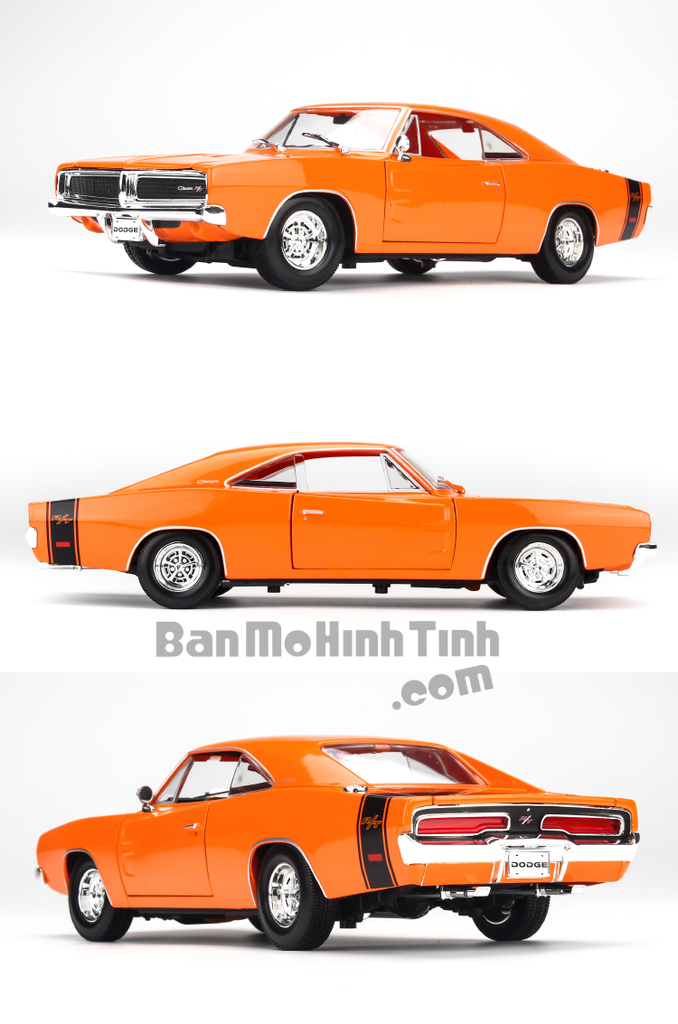 Mô hình xe Dodge Charger R/T 1969 1:18 Maisto Orange