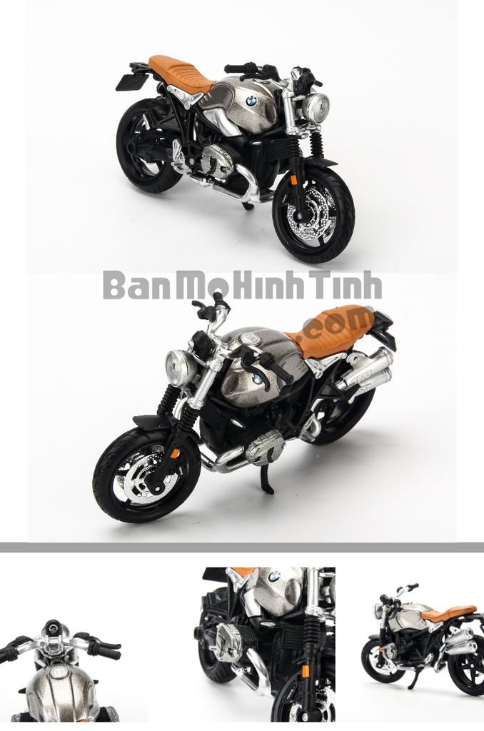 mô hình xe moto bmw r nine t scrambler 1:18 maisto silver
