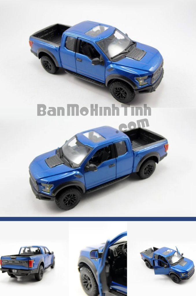 mô hình xe bán tải ford raptor f-150 2017 1:24 maisto blue