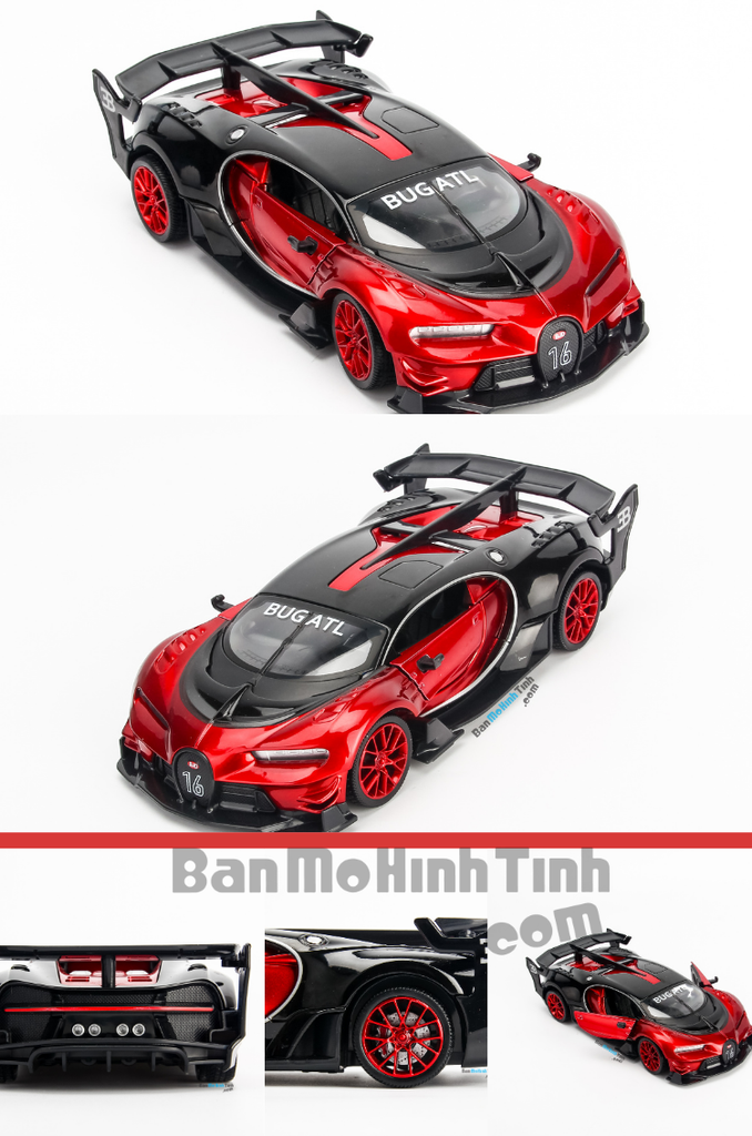 mô hình siêu xe đua bugatti vision 1:24 doublehorses red