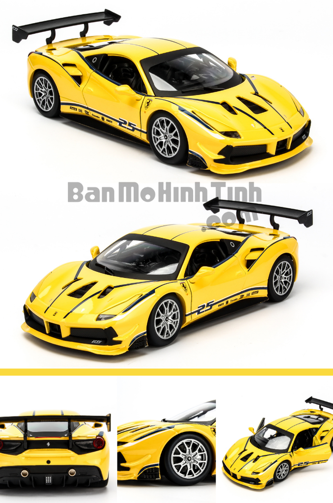 mô hình siêu xe ferrari 488 challenge 1:24 Bburago Yellow