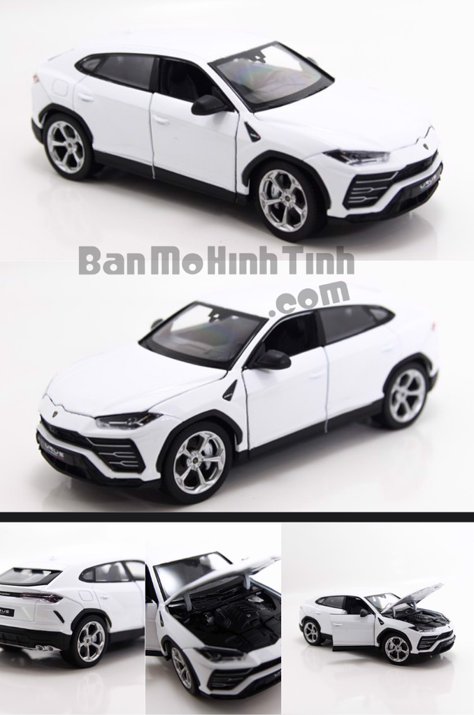 mô hình siêu xe lamborghini urus 1:24 welly white 