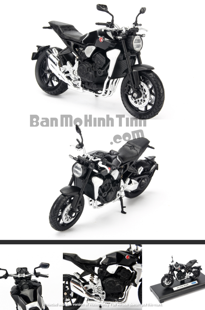 mô hình xe moto honda cb1000r 2018 1:18 welly black