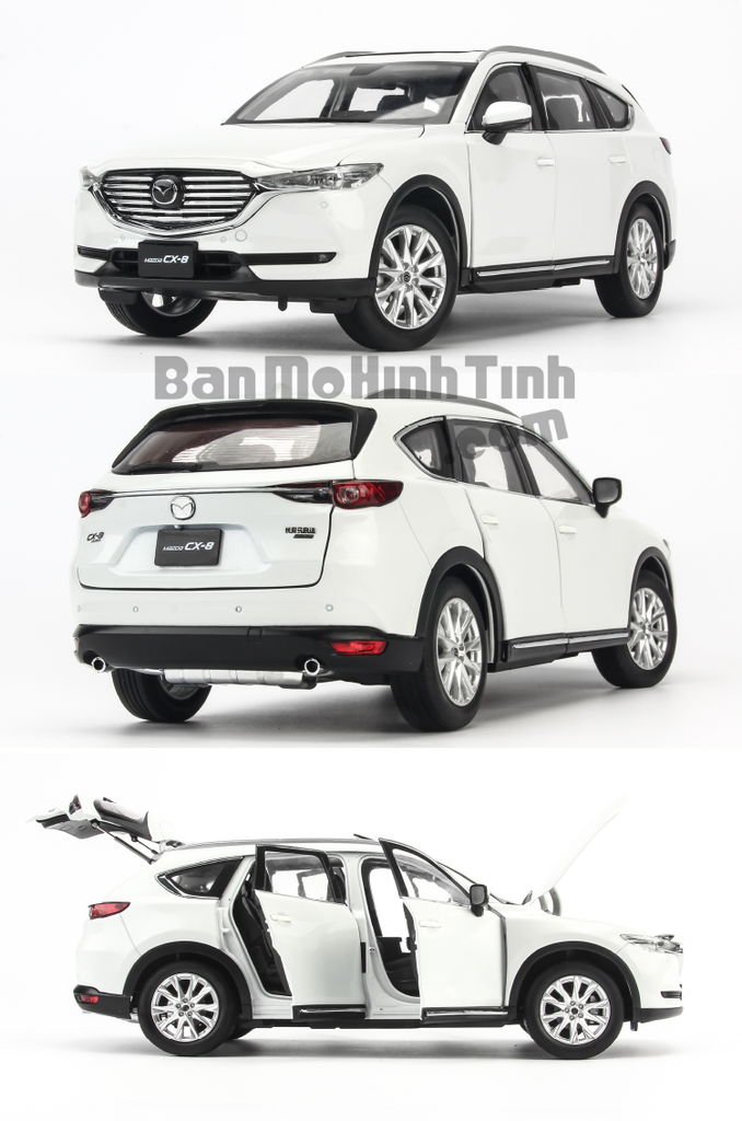 Mô hình xe Mazda CX-8 2019 White 1:18 Paudi
