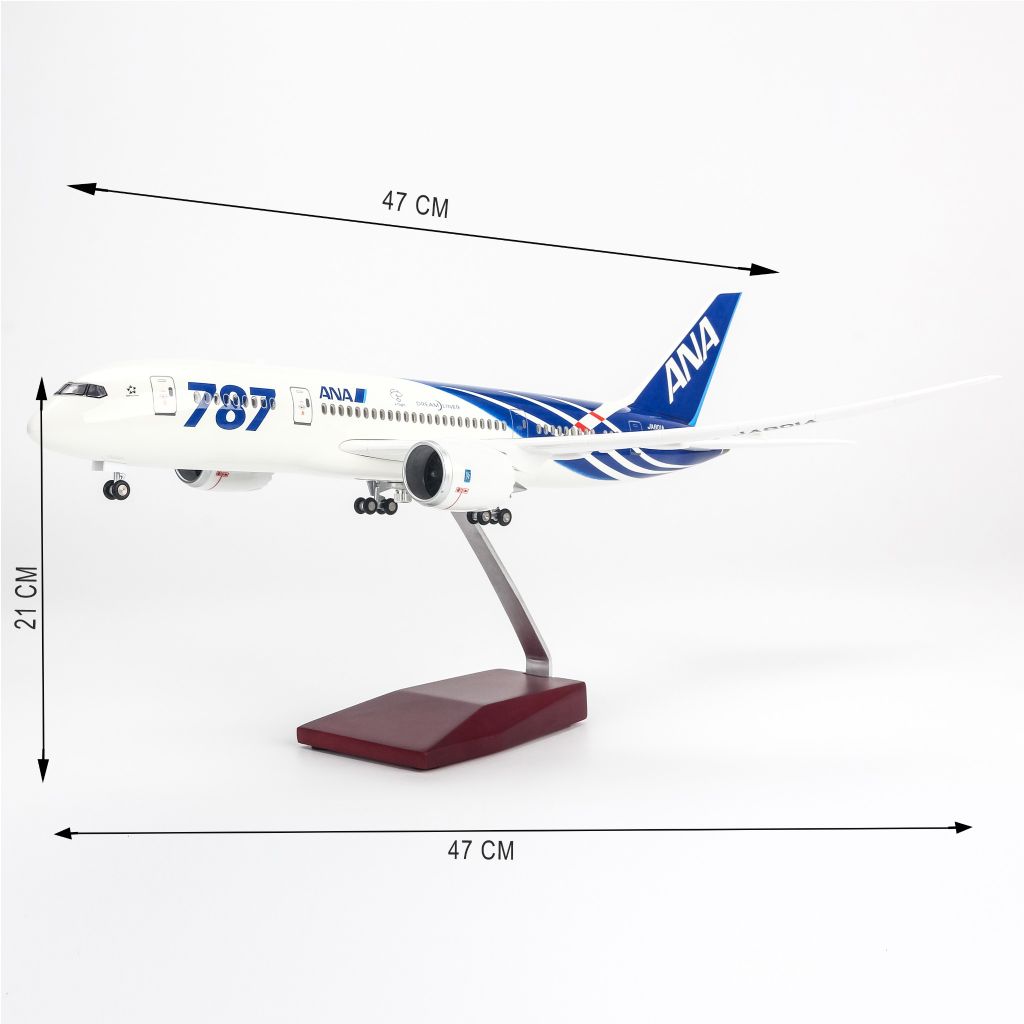 Mô hình máy bay lắp ráp có đèn led All Nippon Airways ANA Boeing B787 47cm Everfly