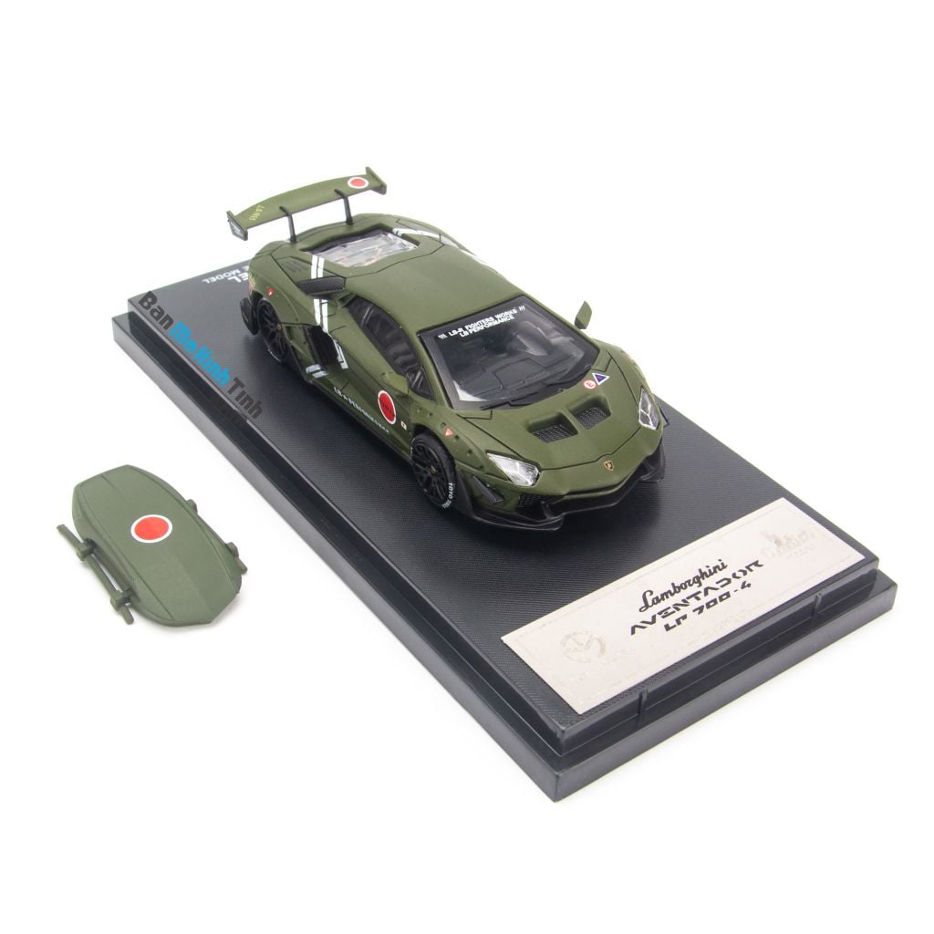 Mô hình xe Lamborghini Aventador LP700-4 1:64 Time Model - Addict Matte Green