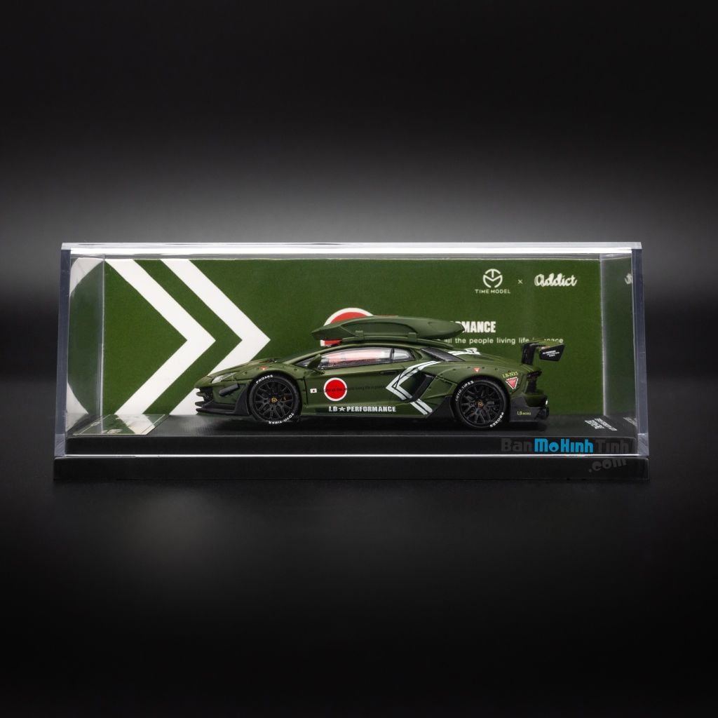 Mô hình xe Lamborghini Aventador LP700-4 1:64 Time Model - Addict Matte Green
