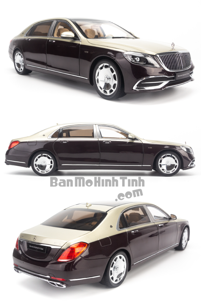 Mô hình xe sang Mercedes-Benz Maybach S650 2019 1:18 Almost Real Ruby Black/ Aragonite Silver